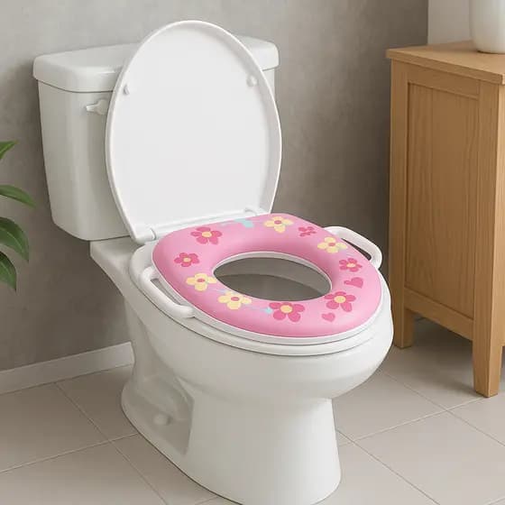 ASSENTO REDUTOR SANITÁRIO INFANTIL COM ALÇAS ACOLCHOADO ADAPTADOR PARA DESFRALDE MENINAS