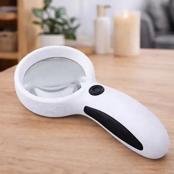Lupa Estética de Mão com Luz UV + 8 LEDs Brancos Profissional para Estética, Lupa Portátil Luz Ultra Violeta