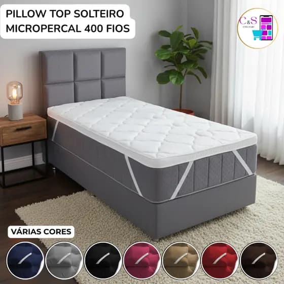 Pillow Top Protetor Colchão Cama Solteiro Box Dupla Face Extra Macio