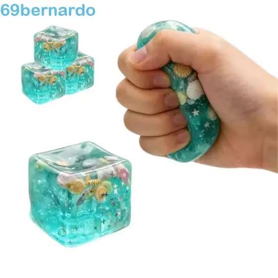 BERNARDO Ocean Squishy Balls , Brinquedos Sensoriais Transparentes De Autismo De Maltose , Brinquedo Mole De Cubo De Gel