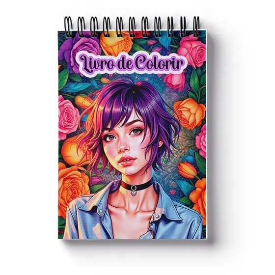 Livro de Colorir Cortes de Cabelos Syles Capa Dura 50 Desenhos