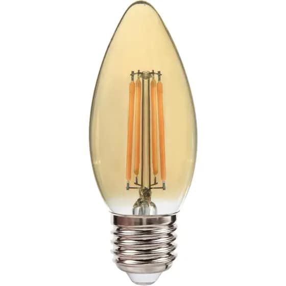 Lâmpada LED Filamento C35 4W E27 2300K Âmbar Bivolt Ultraluz Vintage Retrô Decorativa