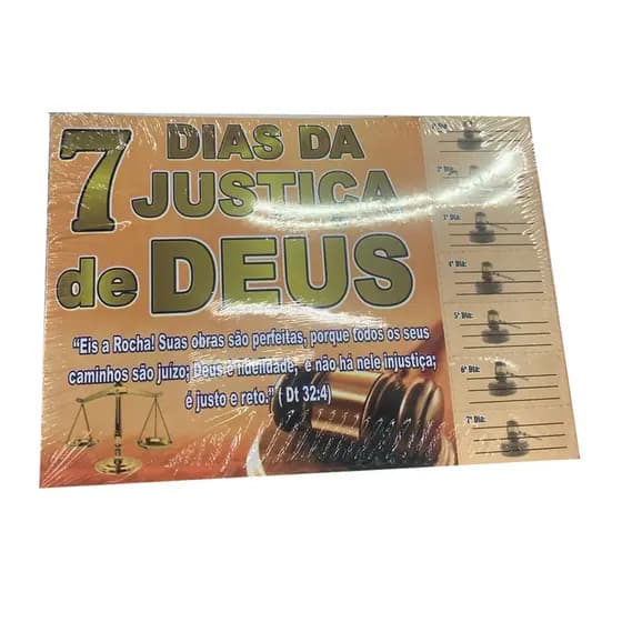 Cartela 7 Dias Justiça de Deus - Papel 250g