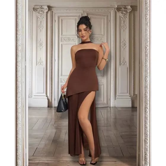 Vestido Festa Chocolate Amargo