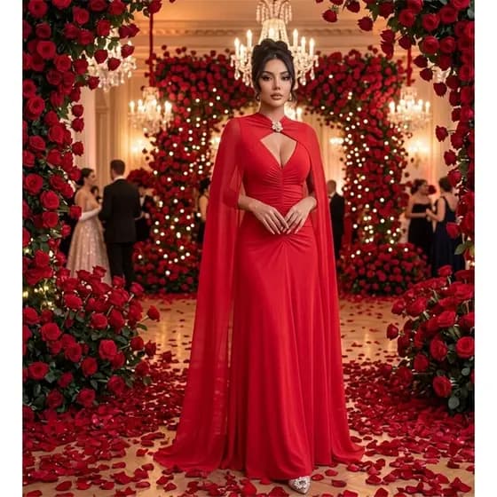 Vestido Festa 2 em 1 Sonho de Magnólia Vermelha
