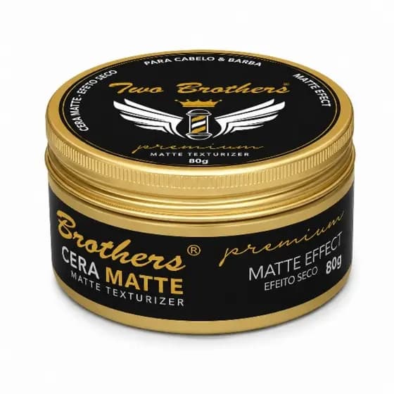 Cera Matte Two Brothers Premium 80g Efeito Seco Alta Fixação Para Cabelo e Barba