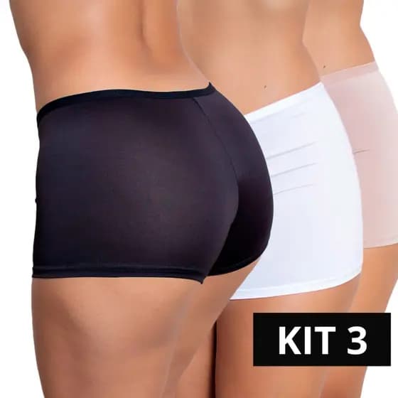 kit 3 Anágua Short Segunda Pele Curta — Toque Suave e Caimento Perfeito, Evita Transparência balé M ao 54 Plus size