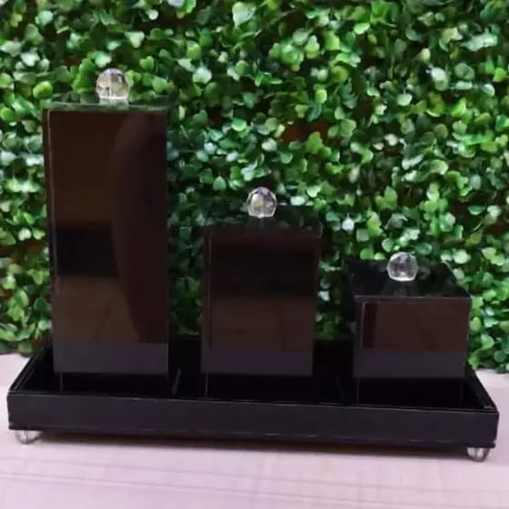 kit lavabo preto 4 peças