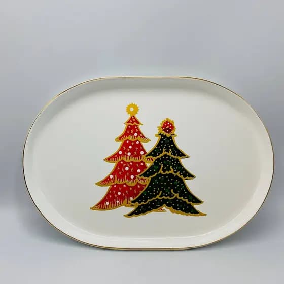 Travessa Bosque Encantado com Fio de Ouro 31cm (3x22x31cm) | Scalla