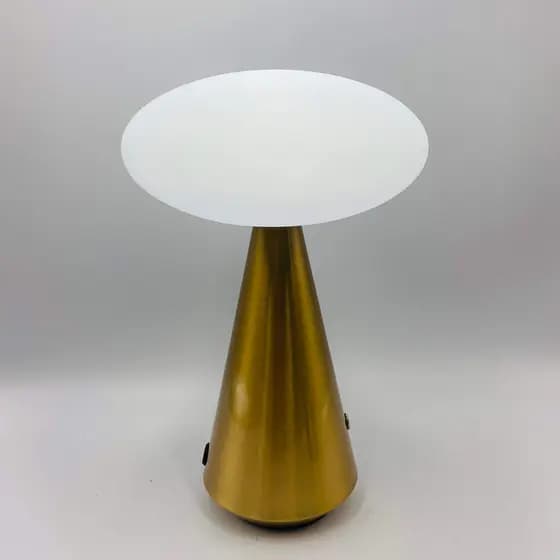 Luminária de Mesa LED em Metal Dourado Fosco 25x16cm