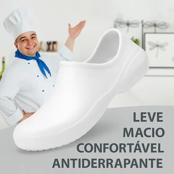 Sapato para Cozinheiro Cozinheira Sapato Feminino Hospitalar Unissex Limpeza Cozinha