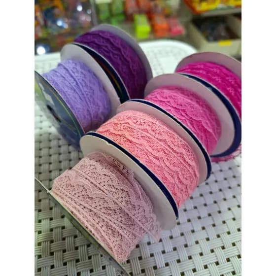 Renda Poliamida Nylon Poliamida 10mm | 1cm Najar N.2 - Várias Cores Para Artesanato e Acabamento