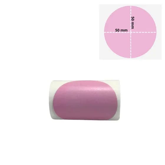 Etiqueta Rosa Redonda Adesiva 50x50 Para Impressoras Térmica, E210 E Pt260