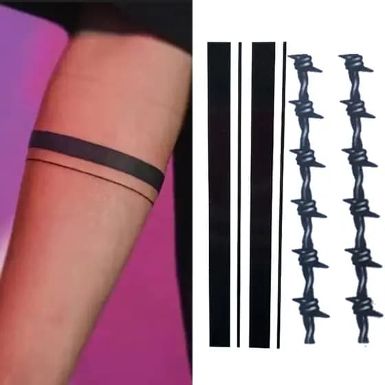 Tatuagem Temporária Tattoo Fake a Prova D'água Unisex Realistas 3D Festa Social Praia Verão Realismo Braço Bracelete