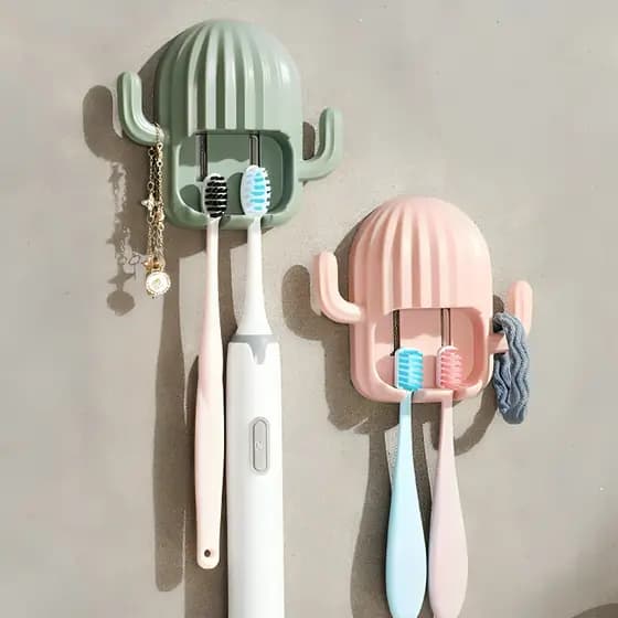 Suporte De Escova de Dente Cacto Porta Escova de Dente Adesivo Parede Cactos Suporte