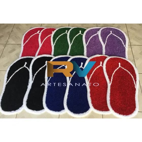 Tapetinho de Frufru Malha para Quarto Cozinha Banheiro Porta Decorativo Multiuso 2 unidades