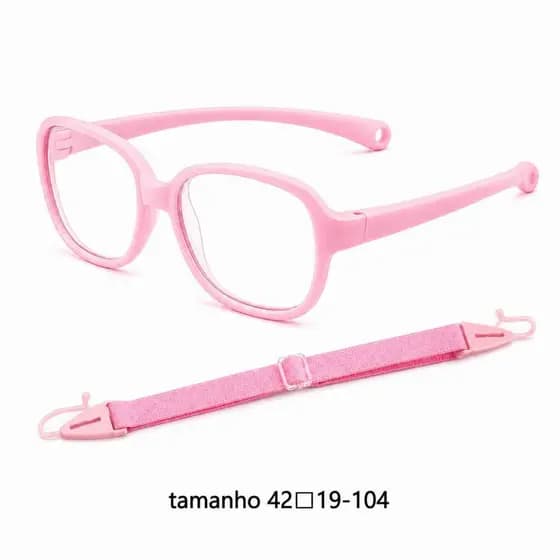 Óculos Armação Infantil Bebê MEINO E MENINA Flexível Cordão Silicone 0 A 3 azul marinho rosa preto