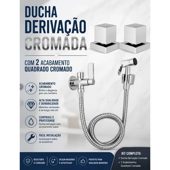 Ducha Higiênica Chuveirinho + Acabamento Metal 1/2 3/4 Deca
