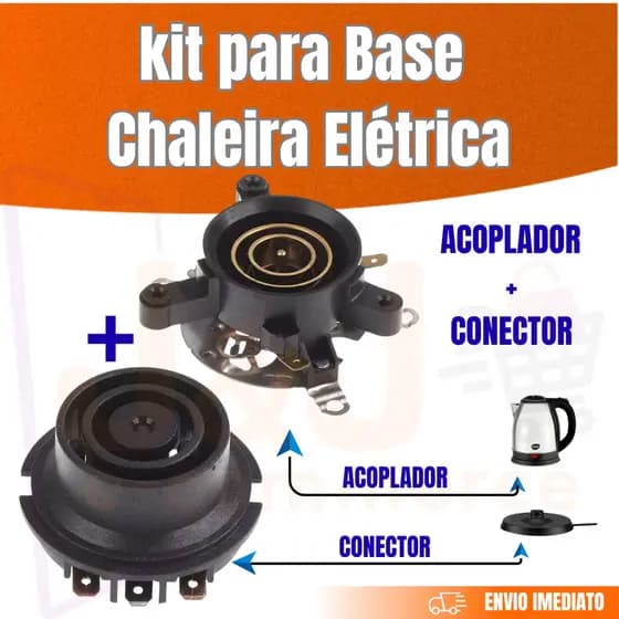Conector com Acoplador Chaleira Elétrica Universal Bivolt, Borneira e Acoplador/Kit Reparo Acessório