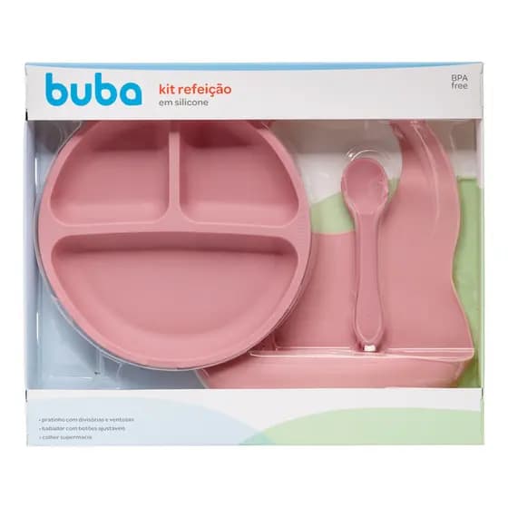 Kit Refeição em Silicone Buba Cor: Rosa