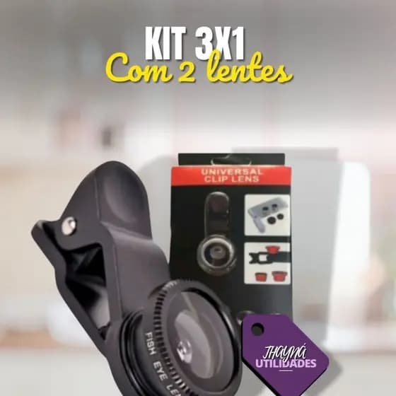 Kit 3 em 1 Lentes (Clipe mais duas lentes).