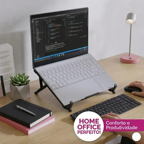 Suporte para Notebook Linha Home Office Reliza Preto