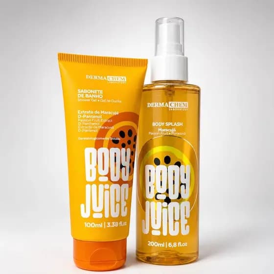 Kit Body Juice Dermachem Maracujá - Melancia - Body Splash 200ml + Sabonete de Banho 100ml