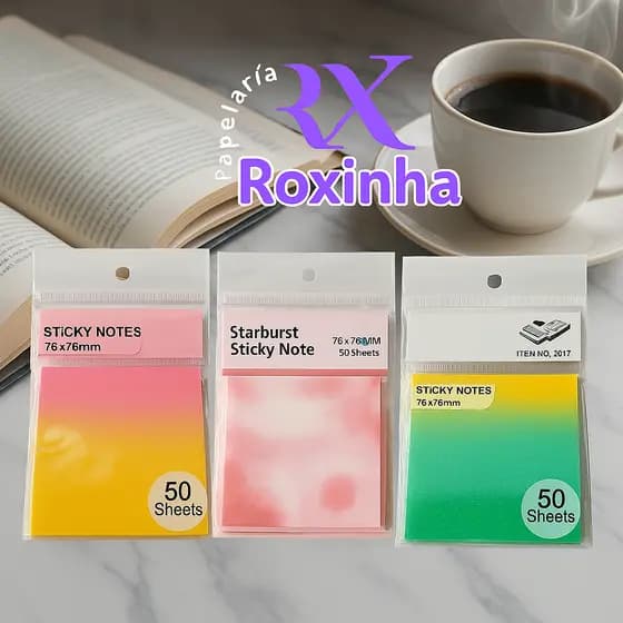 Post It com glitter - Transparente - Starburst - Tie Dye