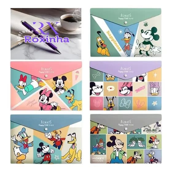 Pastas Envelope Mickey Mouse e sua turma A4