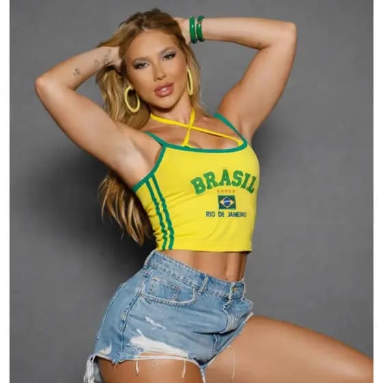Cropede Feminino Virgínia Blusinha do Brasil Copa 2026