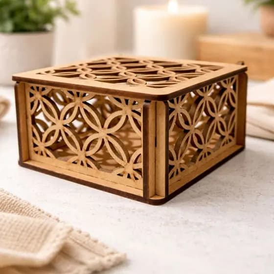 Caixinha Porta Joias Decoração Presente Lembrancinha Doces Velas Decoração Madeira MDF Luxo Casa