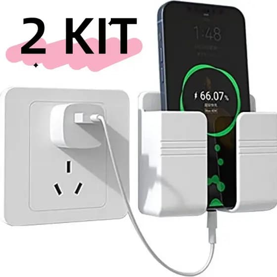 2 Suporte De Parede Multifuncional Design De Carregamento Caixa De Armazenamento Controle Remoto Promoção