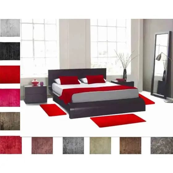 Tapete Para Quarto Kit 3 Peças Pelo Macio Beira De Cama Antiderrapante