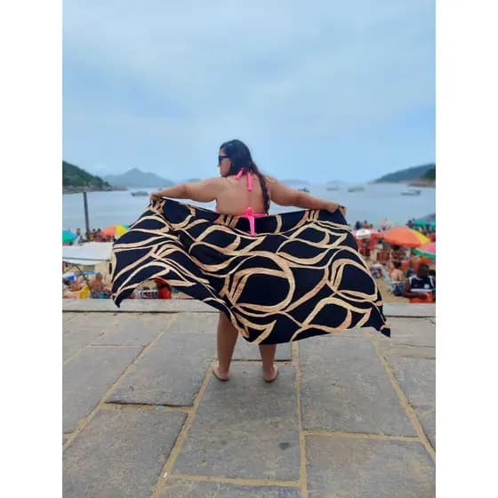 Canga Viscose de Praia, saída de praia estampa diversas