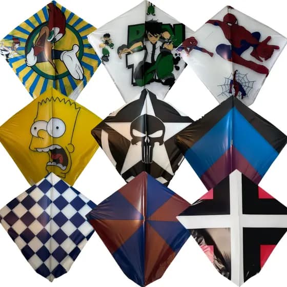 Sureco Baratão Estampas Sortidas Infantil 20 Unidades, Pipa Simples Colorida Leve Para Brincar
