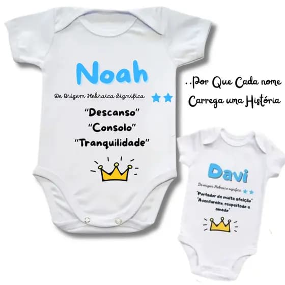 Body de Bebê Personalizado com Nome e Significado Presente Chá de Bebê Saida Maternidade