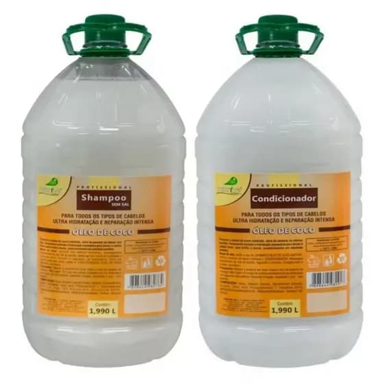 kIT SALÃO DE BELEZA SHAMPOO + CONDICIONADOR OLEO DE COCO 1,990 LITROS Natrive