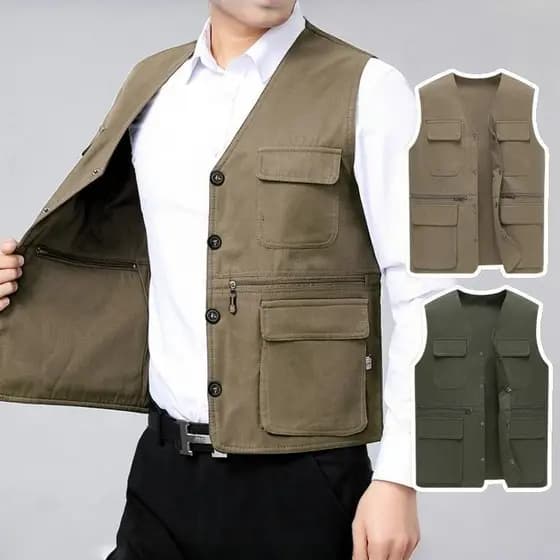 Ao Ar Livre Multi Bolso Colete Masculino Pesca Fotografia Com Decote Em V Carga Plus Size Respirável Verão Leve De