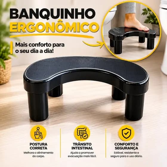 Banquinho Para Apoio Dos Pes Banheiro Cocoras Ergonomico Antiderrapante Descanso De Pe Portatil