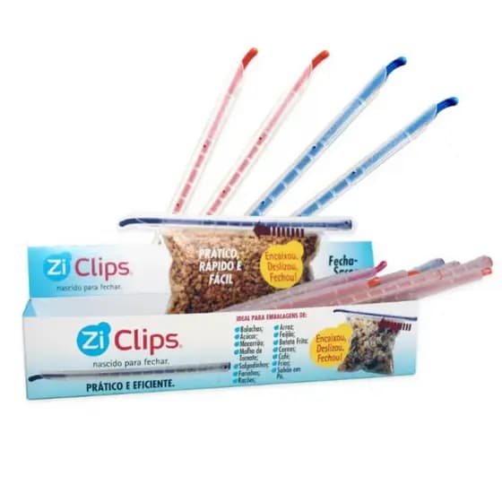 Prendedor Para Alimentos Ziclips Pac Cozinha Organização 25unidades
