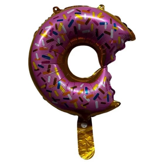 10 Mini Balão Metalizado Rosquinha Donuts 35cm Doce Candy Festa Guloseima Decoração