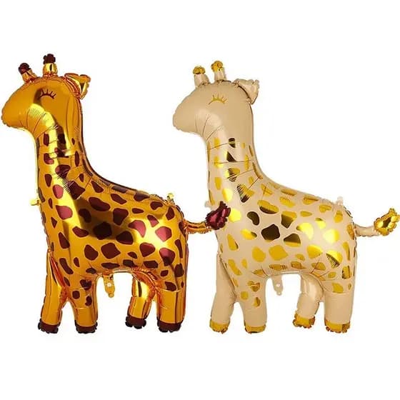 3 Balão Metalizada Girafa 79cm Festa Decoração Aniversário Zoológico Safari