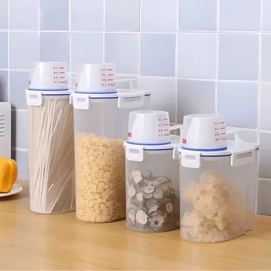 Pote Hermético Com Medidor Potes Herméticos Porta Mantimentos Organizador De Alimentos Dispensa