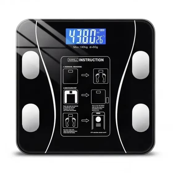 Balança Digital de Bioimpedância Bluetooth 180kg Corporal Medidora Corporal Visor Digital Fitness Bluetooth