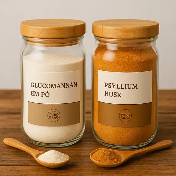 Kit Psyllium Glucomannan 100% Natural Glucomanan Mix Poderoso