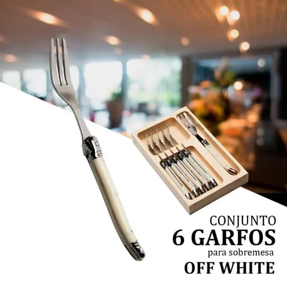Jogo De Sobremesa Conjunto 6 Peças Colher Garfo Aço Inox Bandeja Luxo Laguiole La Tour