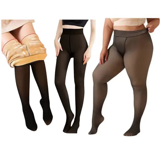 Meia Calça Térmica Translúcida Feminina Outono/Inverno Tamanho Único e Plus AT089