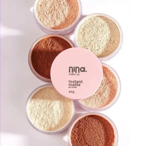 Pó Facial Instant Matte Solto - Nina Makeup