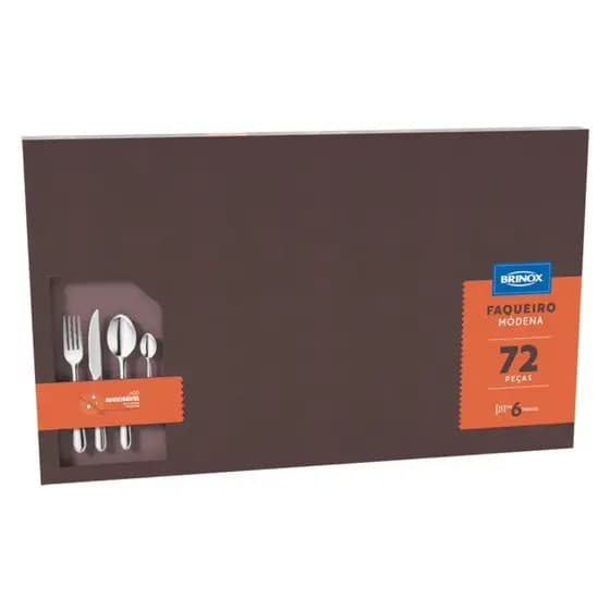 Faqueiro Modena 72 Peças Aço Inox Polido Brinox