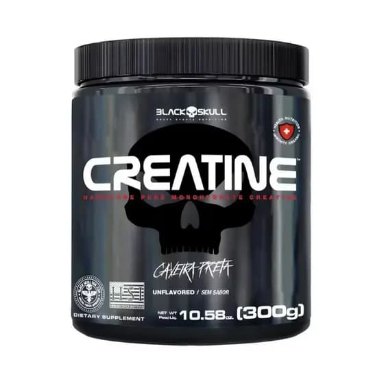 CREATINA BLACK SKULL 300g ORIGINAL CAVERA PRETA